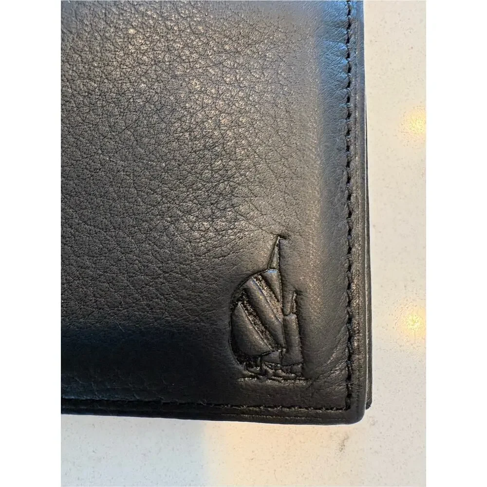 Nautica Classic Black Leather Men's Bifold Wallet